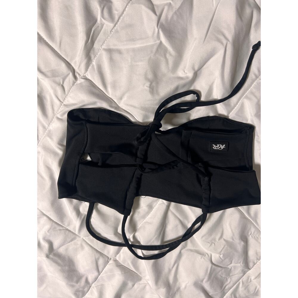Tiger Friday Viva Black Strappy Crop Top Adult XS Dancewear - Picture 2 of 4